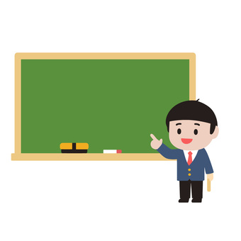 黒板を指差すビジネスマン ビジネスマン,黒板,指差し,プレゼンテーション,説明,会議,ミーティング,提案,教育,戦略のイラスト素材