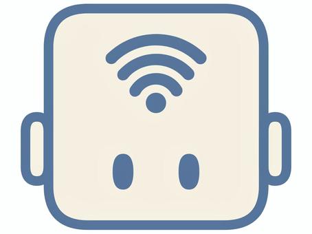 Wi-Fiとロボットのアイコン wi-fi,無線,ネットワーク,インターネット,通信,ロボット,アイコン,it,テクノロジー,シンプルのイラスト素材