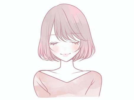 女性2 女性2 美容,女性,パステルカラーのイラスト素材