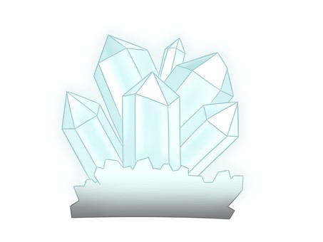 水晶2(輝き) 水晶,宝石,クラスター,水色,自然,手描き,輝き,光,神秘的,ファンタジーのイラスト素材