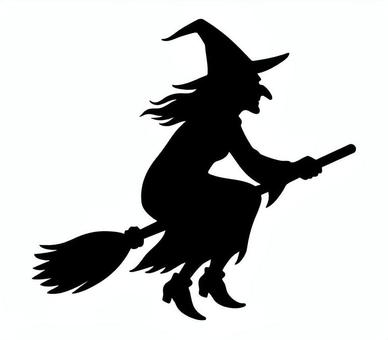 #3339魔女 #3339魔女 魔女,ハロウィン,箒,飛ぶ,跨る,魔法,ワンポイント,デザイン,素材のイラスト素材