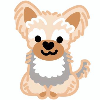ハート鼻ヨークシャーテリア（おすわり）6 ヨークシャーテリア,犬,動物,ハート,鼻,おすわり,シンプル,かわいい,キュート,デフォルメのイラスト素材