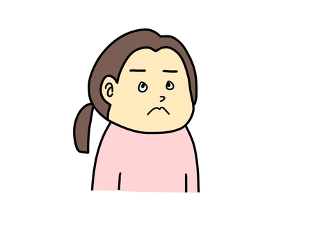 への字口の女性 表情,女性,顔,人物,への字,口,怒っている,無表情,無視,自閉症のイラスト素材