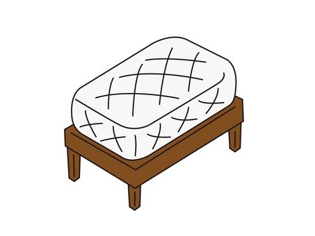 寝具の素材、マットレス 寝具,マットレス,ベッド,睡眠,マット,イラスト,素材,挿絵のイラスト素材