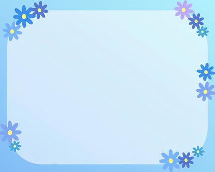 お花のフレーム　青