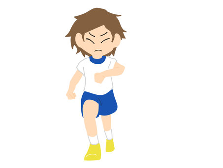 走っている男の子 走る,運動会,徒競走,男子,人物,こども,男児,小学生,中学生,体操服のイラスト素材