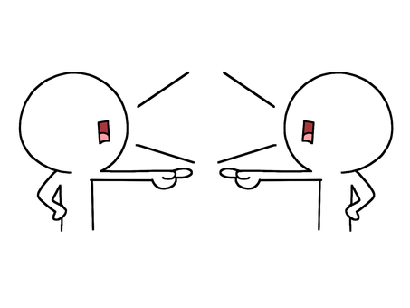 言い合うシルエット