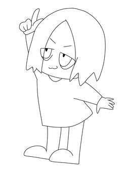 指差しをする子供 指差しポーズ,子供,線画,ミニキャラ,かわいいのイラスト素材