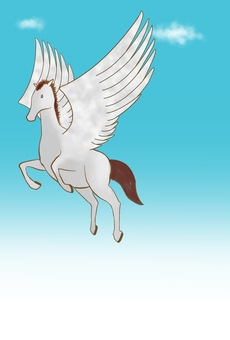 2026_年賀状12 馬,午,天馬,白馬,翼,飛翔,飛躍,はばたく,進む,元気のイラスト素材