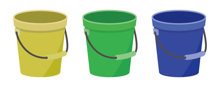 Illustration, bucket, drawing water, container, 