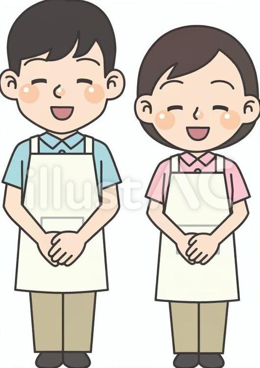 挨拶する介護士B 介護士,介護福祉士,ヘルパーのイラスト素材