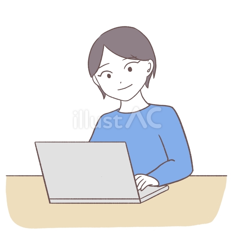 在宅ワークをする女性 在宅ワーク,人物,女性のイラスト素材
