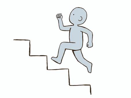 階段を駆け上がるドローイング デッサン,人形,ラフ,ポーズ,階段,駆け上がる,走る,上がる,段差,ステップアップのイラスト素材