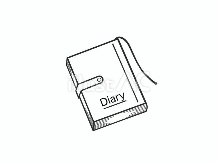 シンプルなデザインの日記(ダイアリー) 日記,ダイアリー,手帳のイラスト素材