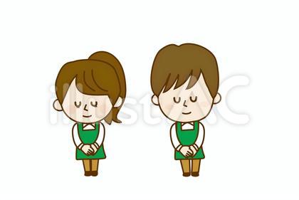 お詫び・挨拶する男女