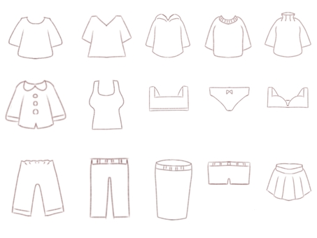 Illustration, clothes, hand-drawn wind, crayon, 