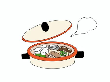 寄せ鍋 寄せ鍋,鍋料理,土鍋,料理,美味しい,湯気,冬,団らん,温かいのイラスト素材