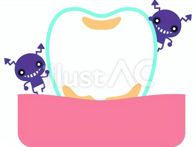 ミュータンスと歯1 虫歯,細菌,菌のイラスト素材