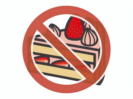 禁止マーク(ショートケーキ)02 禁止マーク(ショートケーキ)02 禁止,ショートケーキ,ケーキ,いちご,スイーツ,アイコン,マーク,シンプルのイラスト素材