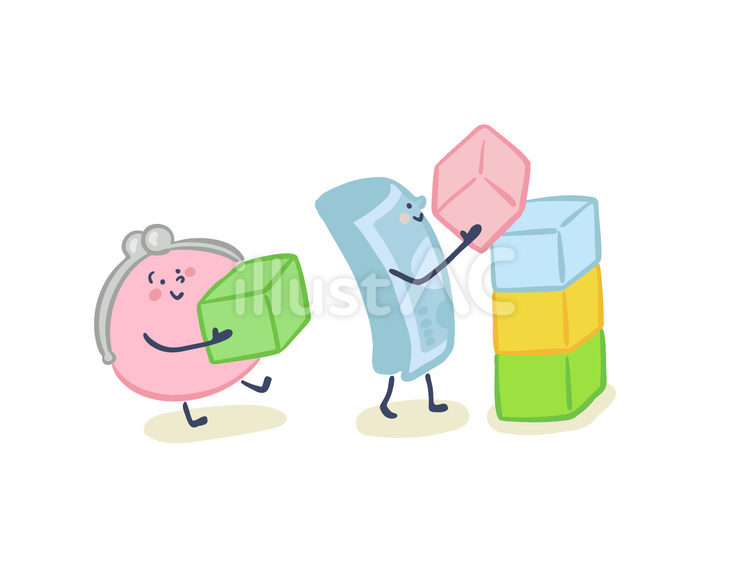 おかね（積み立て） お金,株,積み立てのイラスト素材