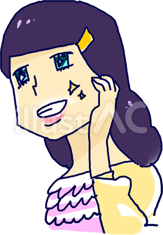 白い歯でほほえむ 人物,女性,女の子のイラスト素材