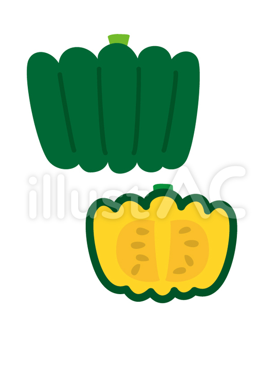 かぼちゃ 南瓜,デフォルメ,野菜のイラスト素材