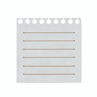 スクエアメモ（グレー・丸穴・罫線） メモ,ノート,メモ用紙,ノート用紙,スクエア,正方形,手描き,水彩,シンプル,くすみカラーのイラスト素材