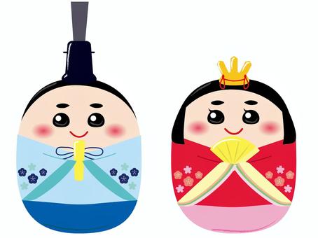 Empress and Hina dolls, , JPG, PNG and AI