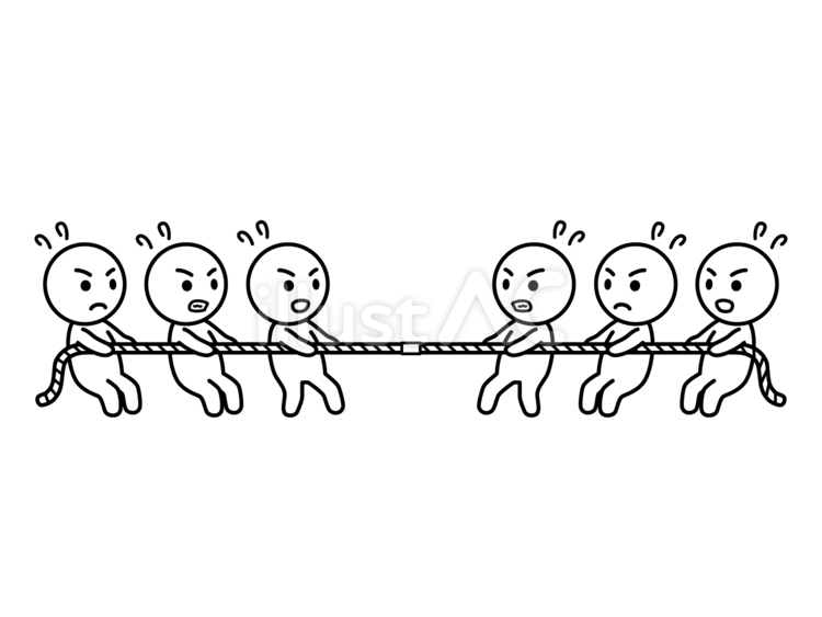 綱引きをする棒人間 綱引き,棒人間,人物のイラスト素材