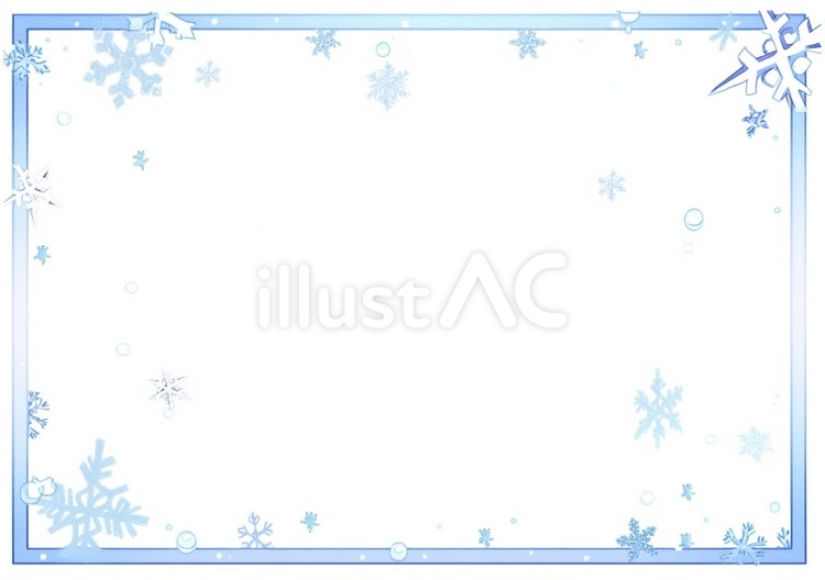 雪の結晶のフレーム素材 冬,雪,結晶のイラスト素材