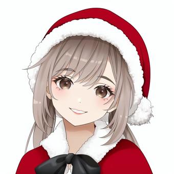 サンタ服の女の子① コスプレ,女子,女の子,美少女,萌え,アイコン,かわいい,フリー,無料,萌え系のイラスト素材