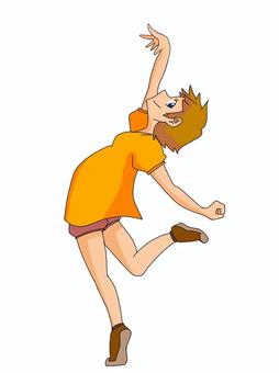 踊る女の子 ダンス,女の子,短髪,カラー,ポーズのイラスト素材