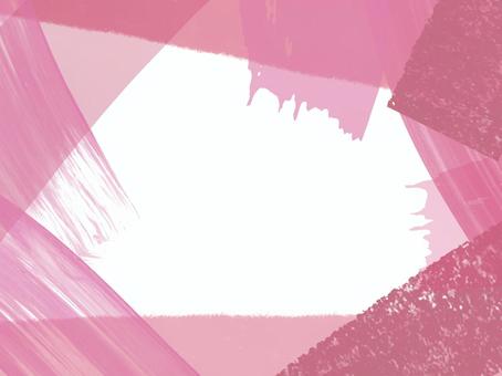 濃いピンクと薄ピンクの刷毛で囲みフレーム フレーム,筆,背景,ブラッシュ,ピンク,透明,透けてる,もも色,飾り枠,囲みのイラスト素材