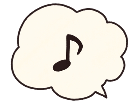 八分音符の吹き出しイラスト 八分音符,音符,手描き,吹き出し,気持ちのイラスト素材