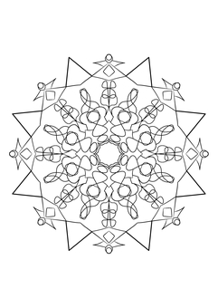 華麗な曼荼羅塗り絵 塗り絵,ぬりえ,曼荼羅,まんだら,マンダラ,線画,集中力,白黒,モノクロ,幾何学模様のイラスト素材