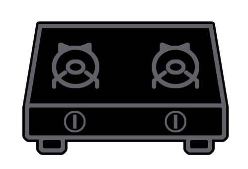 ガスコンロ ガスコンロ,コンロ,器具,料理,ガス,家電,電化製品,備え付け,台所,道具のイラスト素材