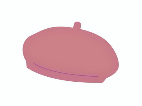 ピンクのベレー帽