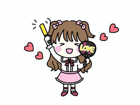 推し活 推し,好き,大好き,応援,推し活,楽しい,振る,うちわ,ライト,ペンライトのイラスト素材