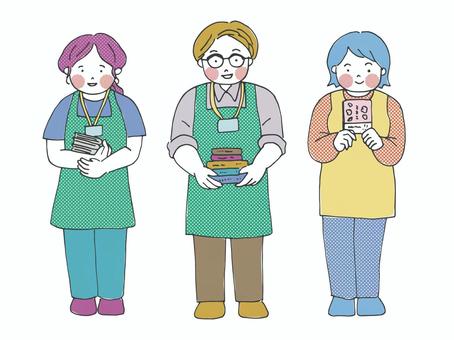図書館司書【80sTASTE_192】 図書館司書,本,小説,文庫,図書館,司書,本屋,書店,図書,貸出のイラスト素材