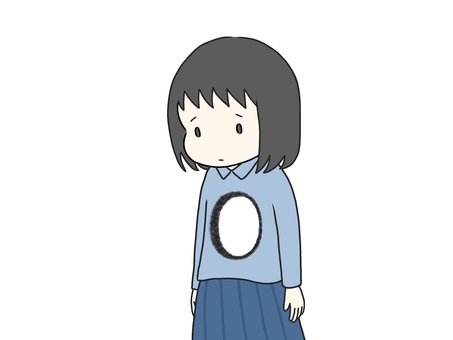 胸に穴があいた人 胸,穴,あいている,悲しみ,絶望,ショック,喪失感,虚しい,空虚,虚脱のイラスト素材