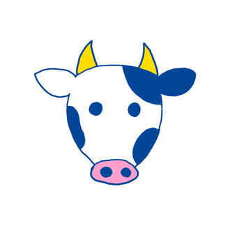 牛 牛,青,牧場,シンプル,動物のイラスト素材