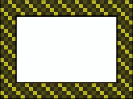 市松模様の額縁フレ−ム　黄色 市松模様,額縁,フレ−ム,ポストカード,メッセージカード,飾り枠,あしらい,柄,パターン,和風のイラスト素材