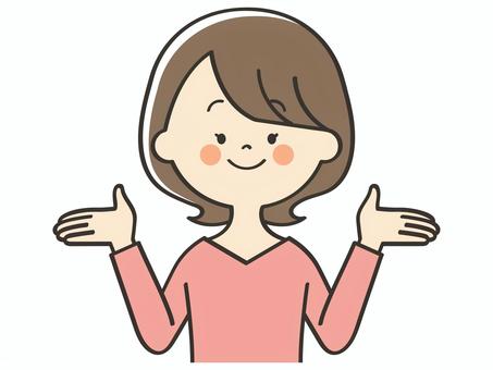 紹介する若い女性 紹介する若い女性 紹介,案内,説明,教える,紹介する,解説,アドバイス,重要,注目,お知らせのイラスト素材