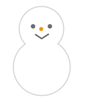シンプルな雪だるま 雪だるま,スノーマン,雪,冬,12月,1月,2月,冬素材,雪遊び,冬休みのイラスト素材