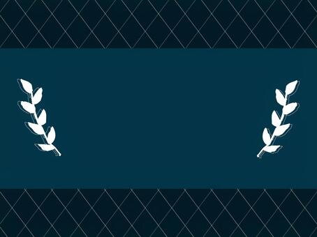 紺色リーフフレーム背景枠 背景,フレーム,紺色,リーフ,葉,植物,飾り,枠,ダイヤ柄,パターンのイラスト素材