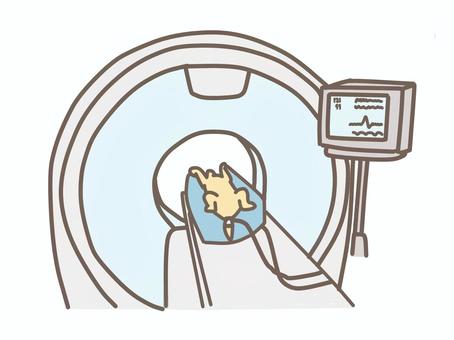 CT検査を行う犬 動物,ペット,犬,猫,獣医,獣医師,治療,動物病院,かわいい,ct検査のイラスト素材