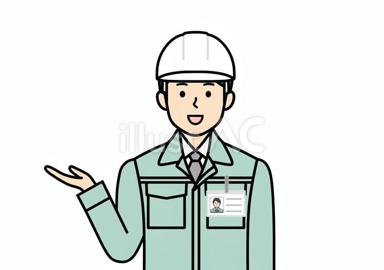 案内・説明をする電気調査員・作業員の男性 作業員,保全,電気のイラスト素材