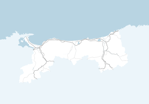鳥取県のシンプルなロードマップ  島根,鳥取,鳥取県,日本,マップ,路線図,地図,淡路,線路,路線のイラスト素材