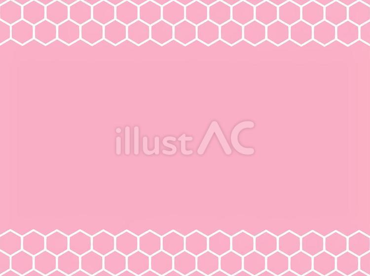 亀甲（きっこう）文様の縁取り背景（赤） 亀甲,亀甲繋ぎ,六角形のイラスト素材