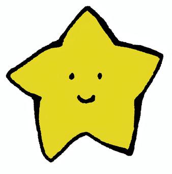 星くん 星,黄色,お星さま,きらきら星,スター,顔,かわいい,笑顔,ゆるい,コミカルのイラスト素材